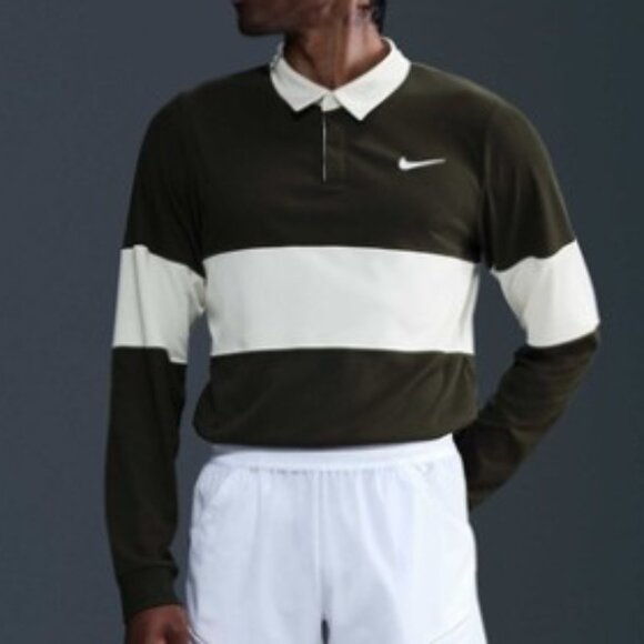 Nike Carlos Alcaraz Rugby Tennis Shirt French Open Size Large IB8141-355 - Picture 4 of 9